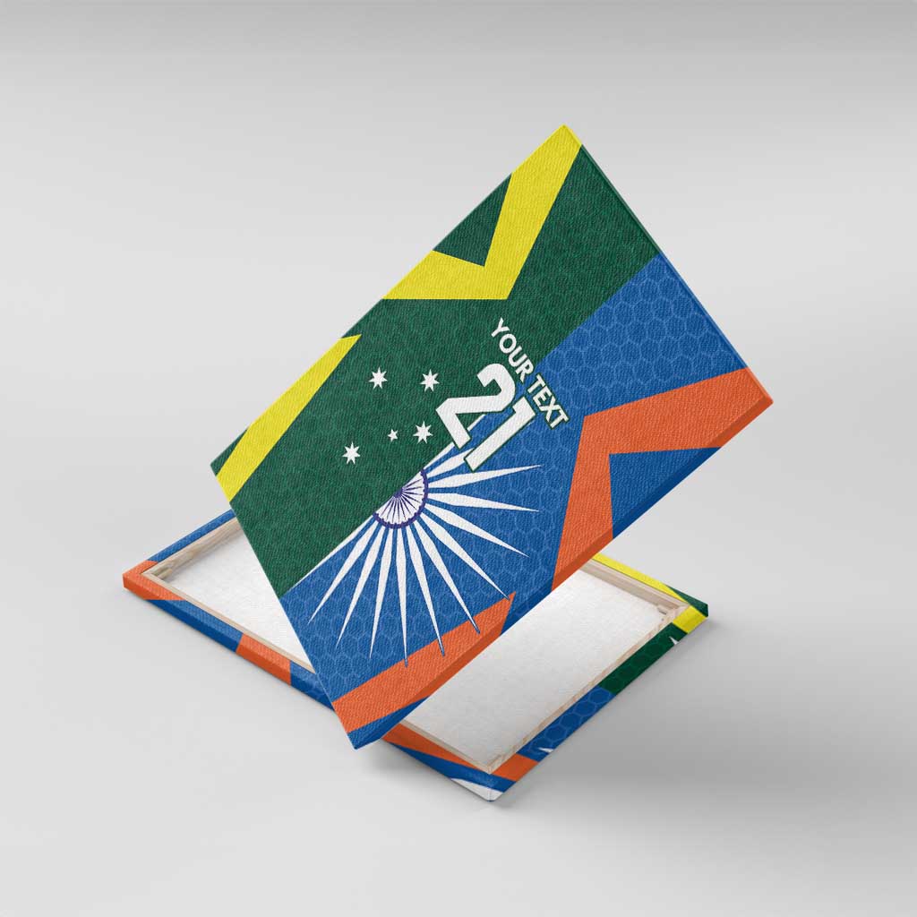 India vs Australia Custom Canvas Wall Art Blue vs Gold Cricket Heritage - Aussie Hoodie