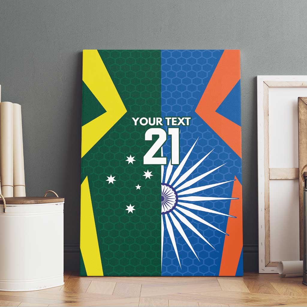 India vs Australia Custom Canvas Wall Art Blue vs Gold Cricket Heritage - Aussie Hoodie