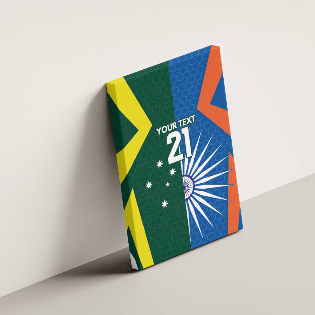 India vs Australia Custom Canvas Wall Art Blue vs Gold Cricket Heritage - Aussie Hoodie