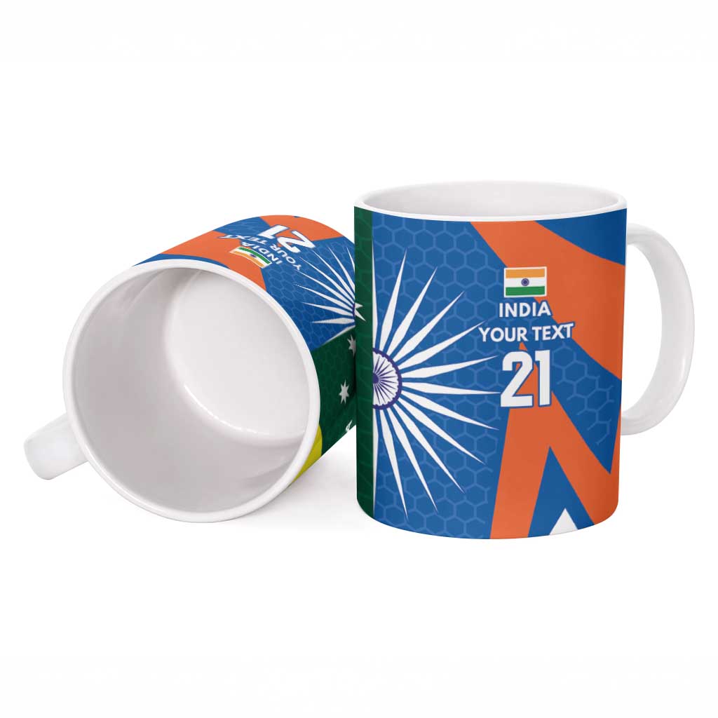 India vs Australia Custom Ceramic Mug Blue vs Gold Cricket Heritage - Aussie Hoodie