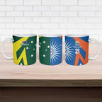 India vs Australia Custom Ceramic Mug Blue vs Gold Cricket Heritage - Aussie Hoodie