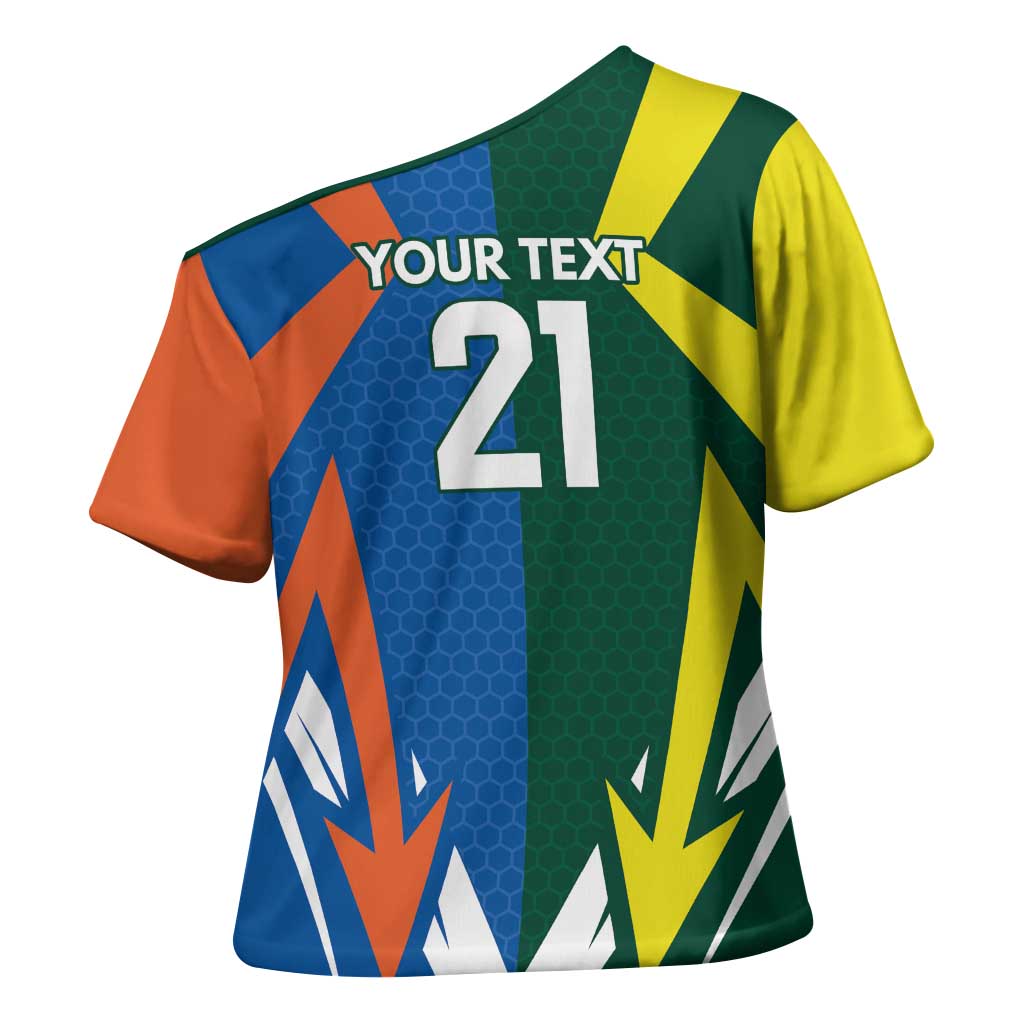 India vs Australia Custom Cross Shoulder Shirt Blue vs Gold Cricket Heritage - Aussie Hoodie