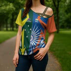 India vs Australia Custom Cross Shoulder Shirt Blue vs Gold Cricket Heritage - Aussie Hoodie