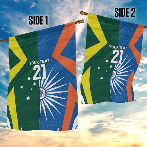 India vs Australia Custom Garden Flag Blue vs Gold Cricket Heritage - Aussie Hoodie