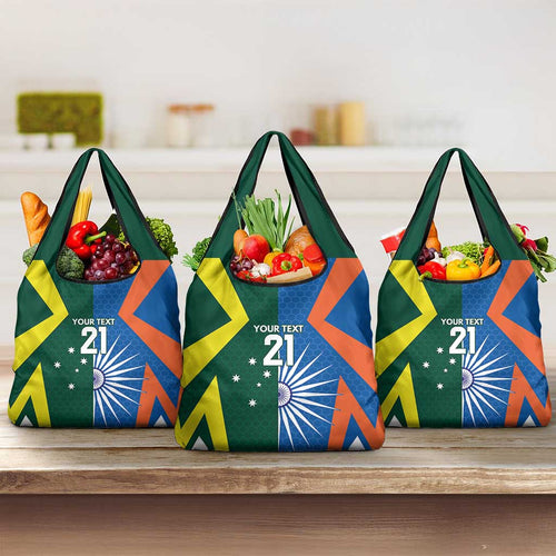 India vs Australia Custom Grocery Bag Blue vs Gold Cricket Heritage - Aussie Hoodie