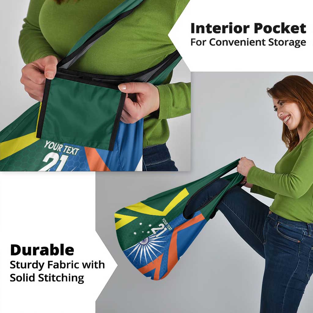 India vs Australia Custom Grocery Bag Blue vs Gold Cricket Heritage - Aussie Hoodie