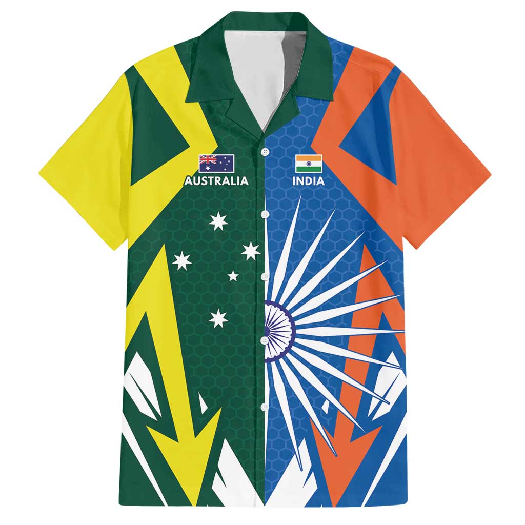 India vs Australia Custom Hawaiian Shirt Blue vs Gold Cricket Heritage - Aussie Hoodie