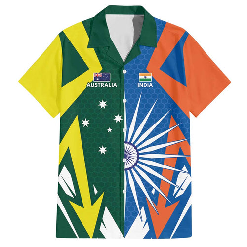 India vs Australia Custom Hawaiian Shirt Blue vs Gold Cricket Heritage - Aussie Hoodie