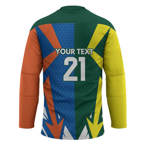 India vs Australia Custom Hockey Jersey Blue vs Gold Cricket Heritage - Aussie Hoodie