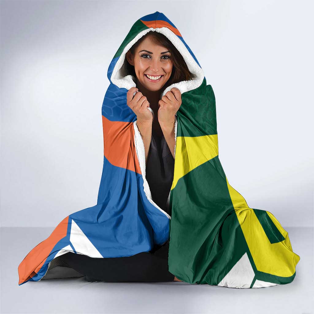 India vs Australia Custom Hooded Blanket Blue vs Gold Cricket Heritage - Aussie Hoodie