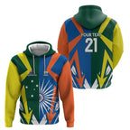 India vs Australia Custom Hoodie Blue vs Gold Cricket Heritage - Aussie Hoodie