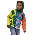 India vs Australia Custom Kid Hoodie Blue vs Gold Cricket Heritage - Aussie Hoodie