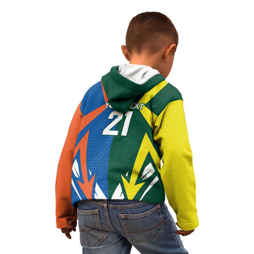 India vs Australia Custom Kid Hoodie Blue vs Gold Cricket Heritage - Aussie Hoodie