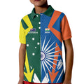 India vs Australia Custom Kid Polo Shirt Blue vs Gold Cricket Heritage - Aussie Hoodie