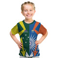 India vs Australia Custom Kid T Shirt Blue vs Gold Cricket Heritage - Aussie Hoodie