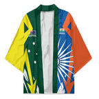 India vs Australia Custom Kimono Blue vs Gold Cricket Heritage - Aussie Hoodie