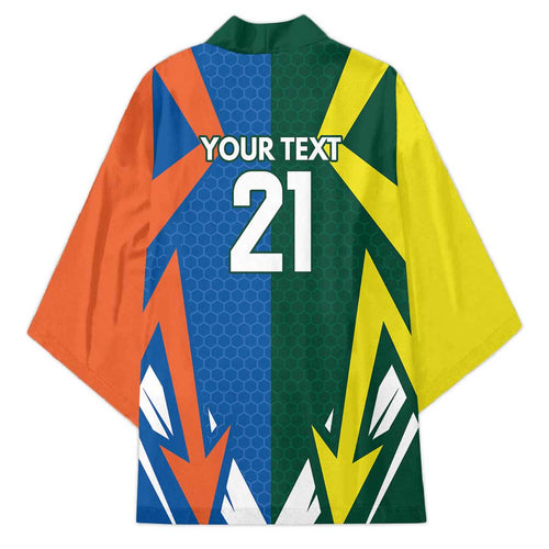 India vs Australia Custom Kimono Blue vs Gold Cricket Heritage - Aussie Hoodie
