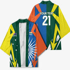 India vs Australia Custom Kimono Blue vs Gold Cricket Heritage - Aussie Hoodie