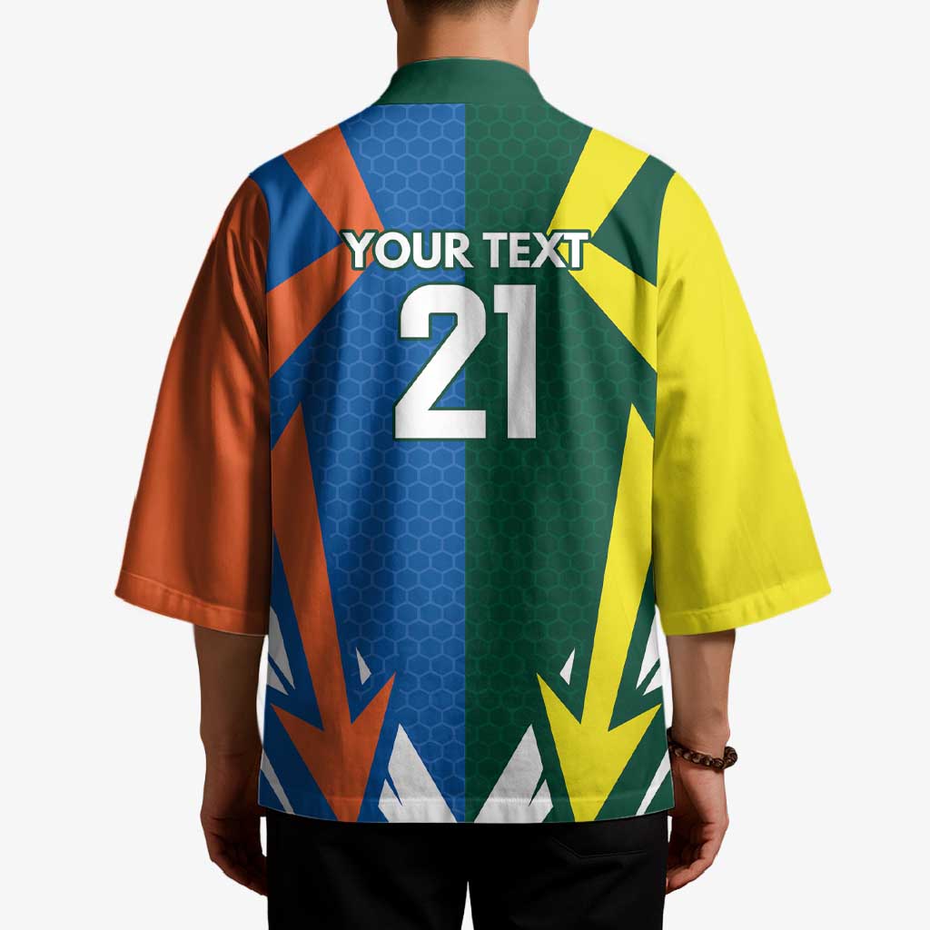 India vs Australia Custom Kimono Blue vs Gold Cricket Heritage - Aussie Hoodie