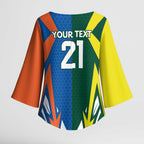 India vs Australia Custom Kimono Sleeve Blouse Blue vs Gold Cricket Heritage - Aussie Hoodie