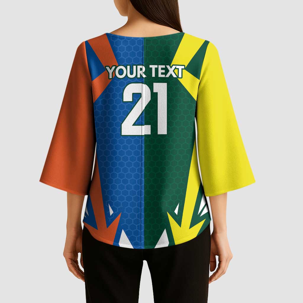 India vs Australia Custom Kimono Sleeve Blouse Blue vs Gold Cricket Heritage - Aussie Hoodie