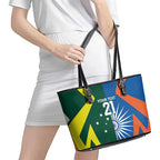 India vs Australia Custom Leather Tote Bag Blue vs Gold Cricket Heritage - Aussie Hoodie