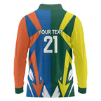 India vs Australia Custom Long Sleeve Polo Shirt Blue vs Gold Cricket Heritage - Aussie Hoodie