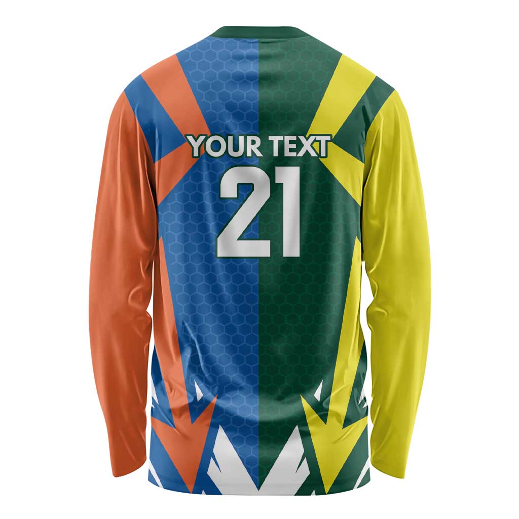 India vs Australia Custom Long Sleeve Shirt Blue vs Gold Cricket Heritage - Aussie Hoodie