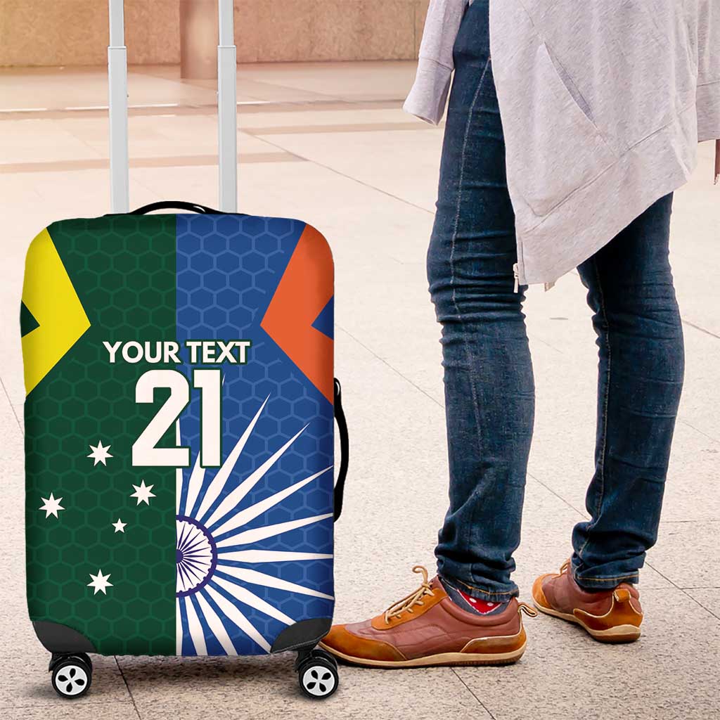 India vs Australia Custom Luggage Cover Blue vs Gold Cricket Heritage - Aussie Hoodie