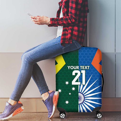 India vs Australia Custom Luggage Cover Blue vs Gold Cricket Heritage - Aussie Hoodie