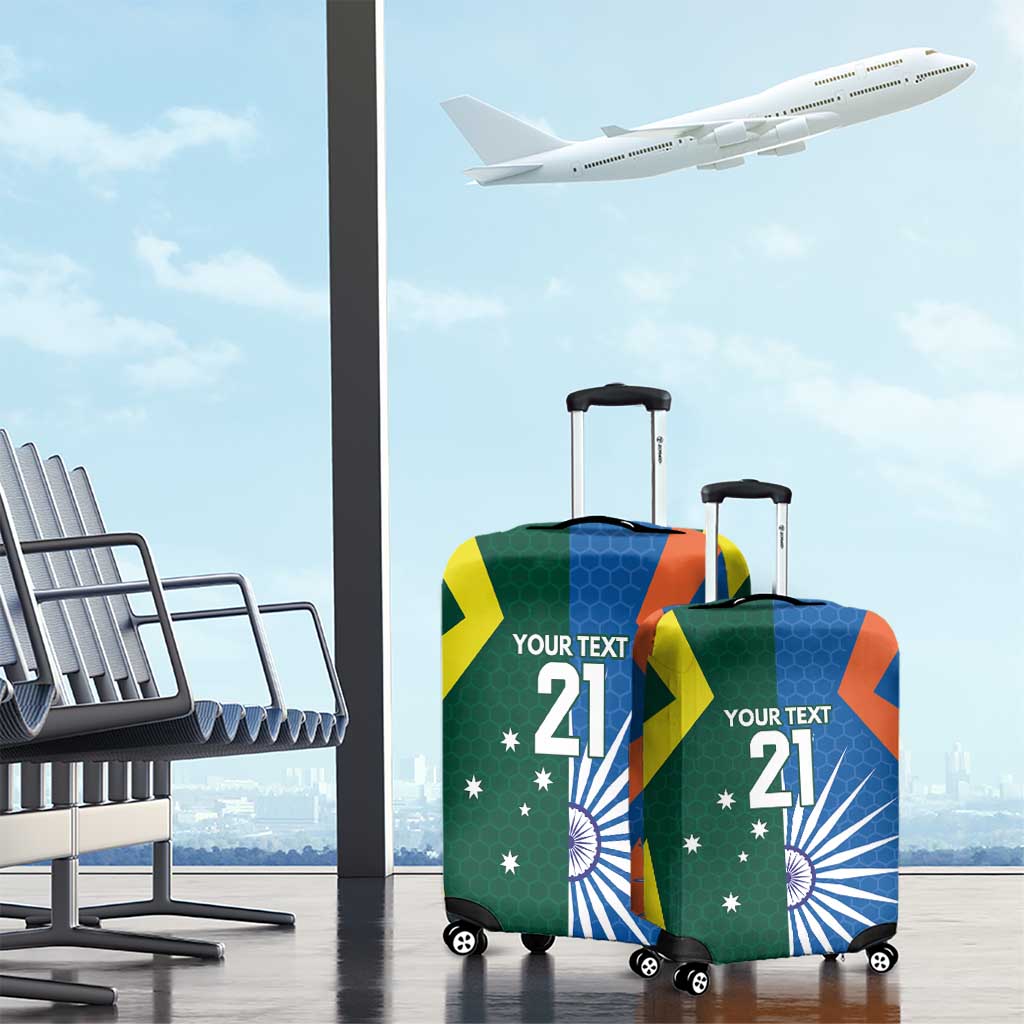 India vs Australia Custom Luggage Cover Blue vs Gold Cricket Heritage - Aussie Hoodie