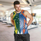 India vs Australia Custom Men Tank Top Blue vs Gold Cricket Heritage - Aussie Hoodie