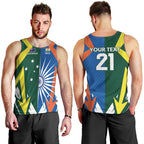 India vs Australia Custom Men Tank Top Blue vs Gold Cricket Heritage - Aussie Hoodie