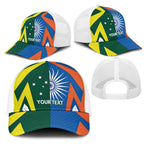 India vs Australia Personalised Mesh Trucker Cap Blue vs Gold Cricket Heritage - Aussie Hoodie