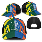 India vs Australia Personalised Mesh Trucker Cap Blue vs Gold Cricket Heritage - Aussie Hoodie