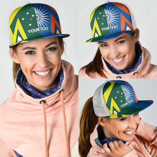 India vs Australia Personalised Mesh Trucker Cap Blue vs Gold Cricket Heritage - Aussie Hoodie