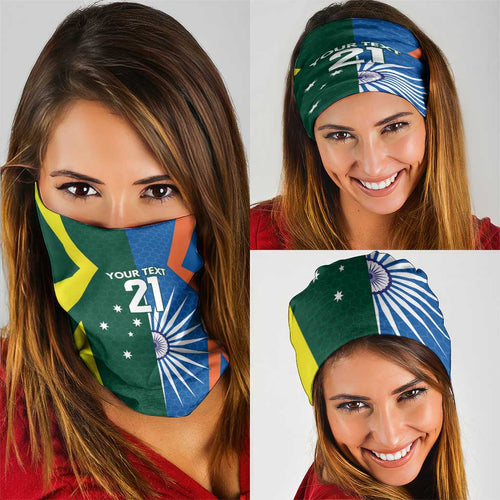 India vs Australia Custom Neck Gaiter Blue vs Gold Cricket Heritage - Aussie Hoodie