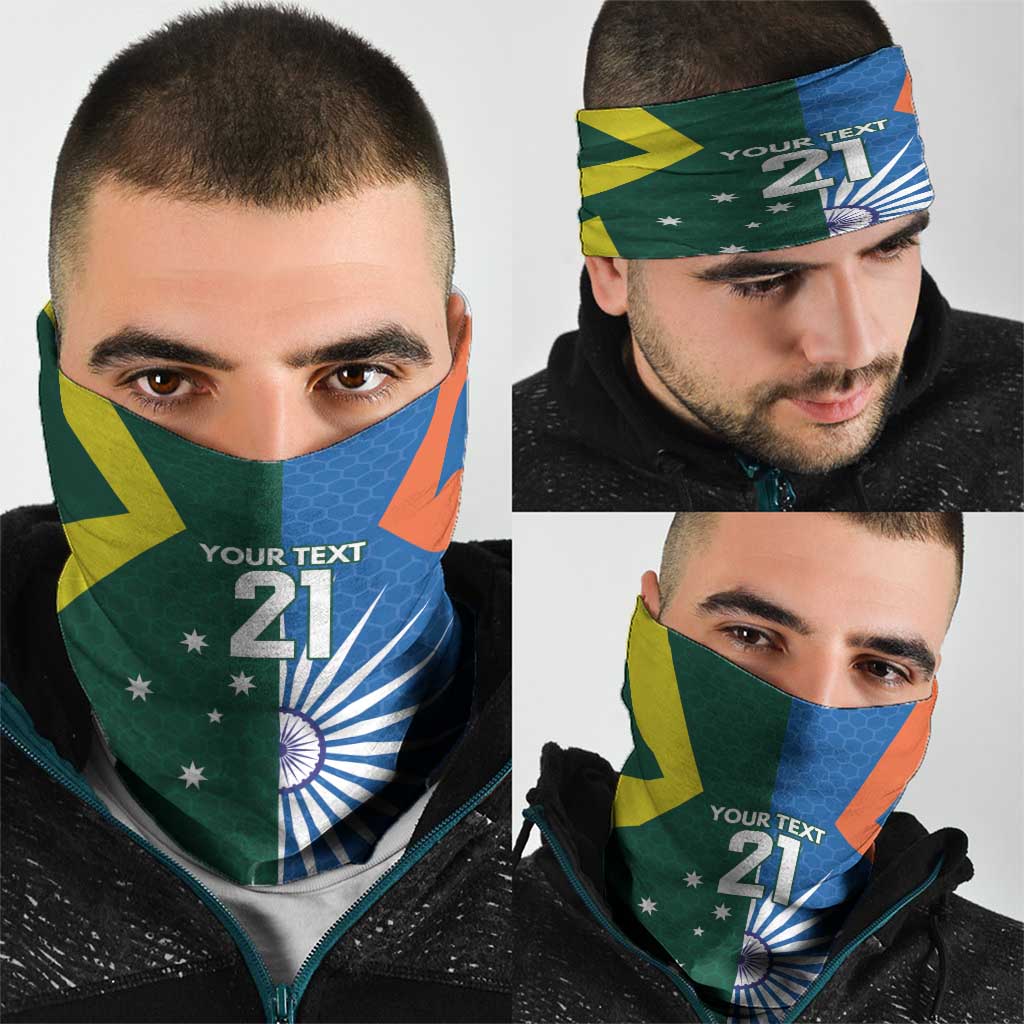 India vs Australia Custom Neck Gaiter Blue vs Gold Cricket Heritage - Aussie Hoodie
