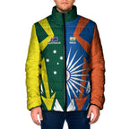India vs Australia Custom Padded Jacket Blue vs Gold Cricket Heritage - Aussie Hoodie