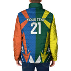 India vs Australia Custom Padded Jacket Blue vs Gold Cricket Heritage - Aussie Hoodie