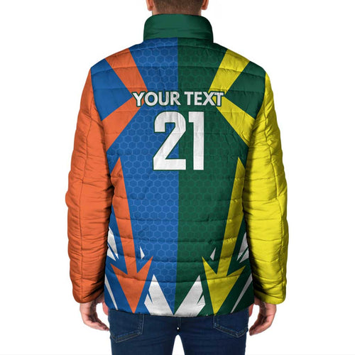 India vs Australia Custom Padded Jacket Blue vs Gold Cricket Heritage - Aussie Hoodie