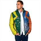 India vs Australia Custom Padded Jacket Blue vs Gold Cricket Heritage - Aussie Hoodie