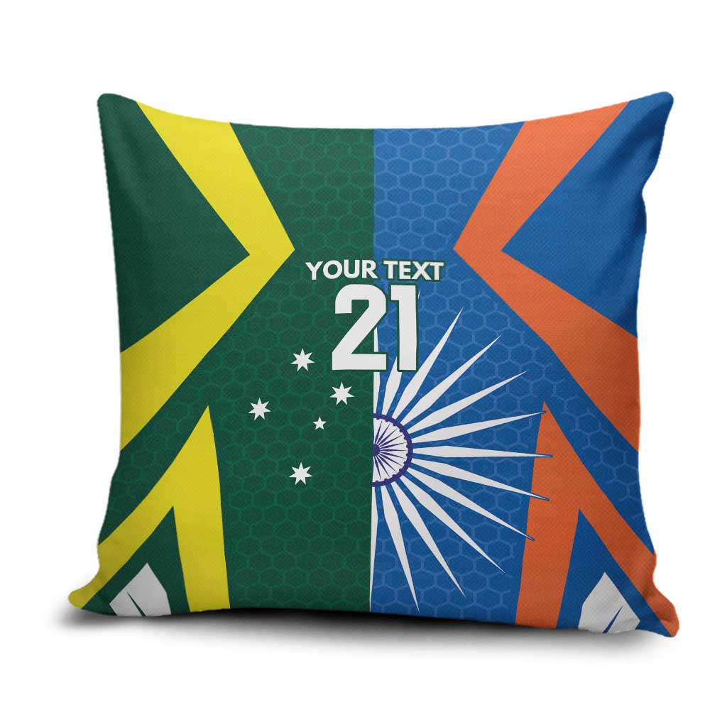 India vs Australia Custom Pillow Cover Blue vs Gold Cricket Heritage - Aussie Hoodie