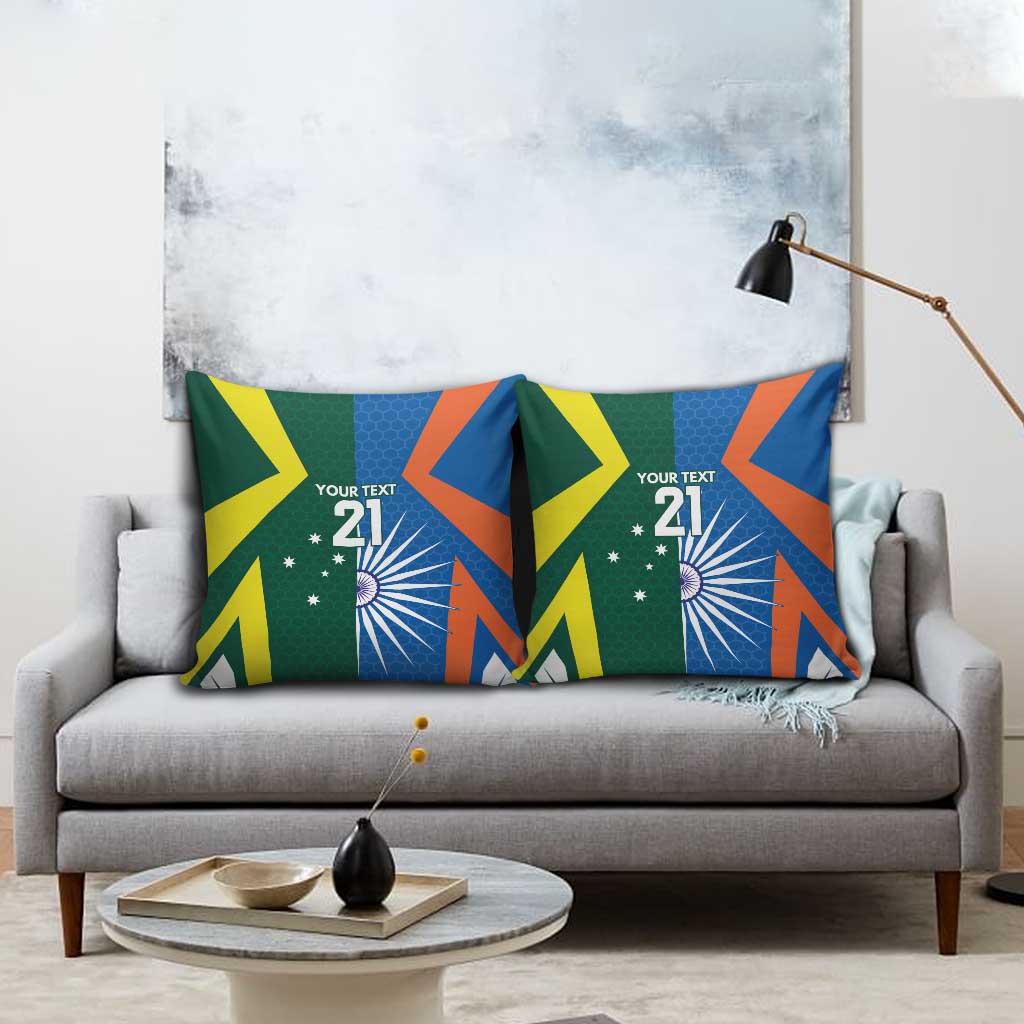 India vs Australia Custom Pillow Cover Blue vs Gold Cricket Heritage - Aussie Hoodie