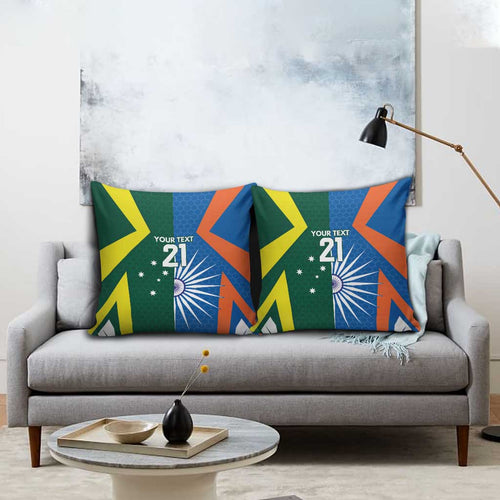 India vs Australia Custom Pillow Cover Blue vs Gold Cricket Heritage - Aussie Hoodie