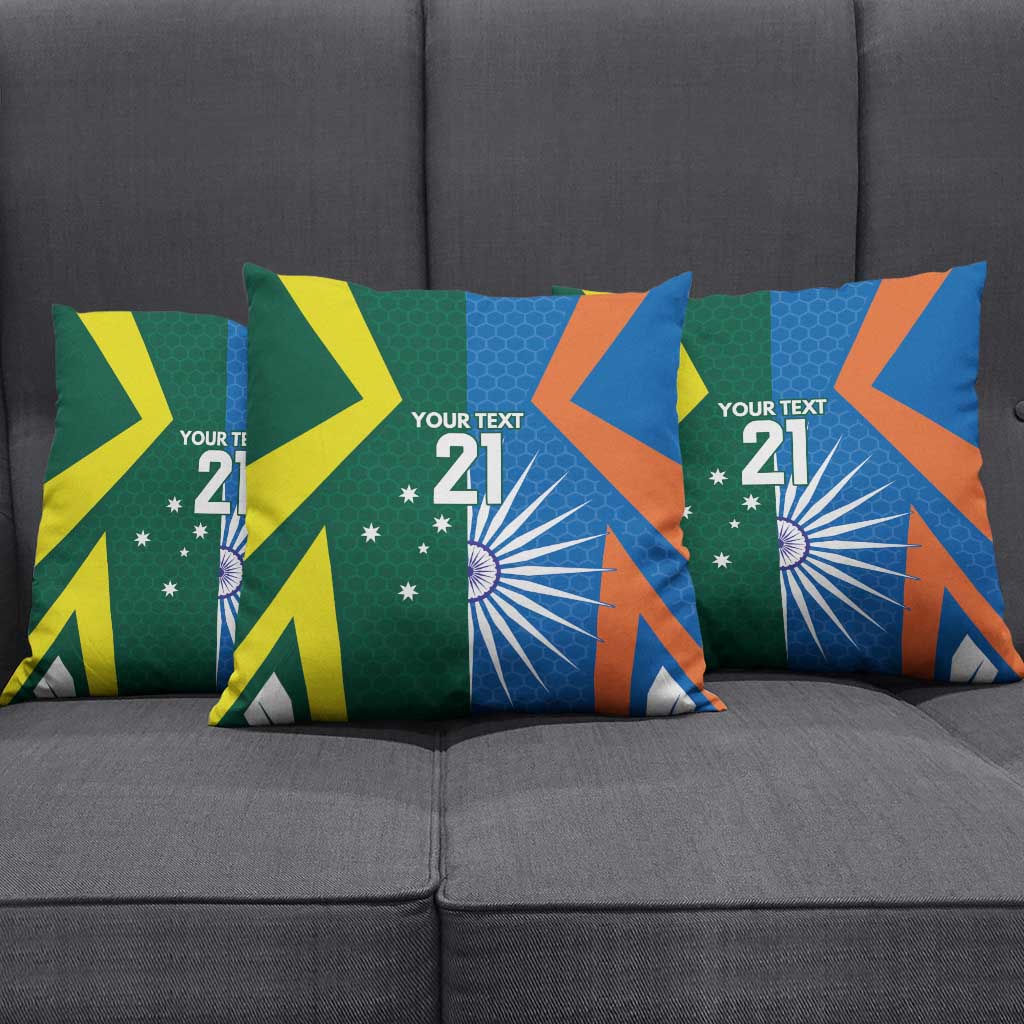 India vs Australia Custom Pillow Cover Blue vs Gold Cricket Heritage - Aussie Hoodie
