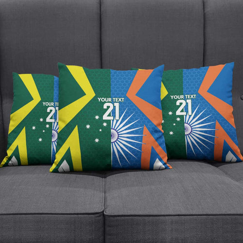 India vs Australia Custom Pillow Cover Blue vs Gold Cricket Heritage - Aussie Hoodie