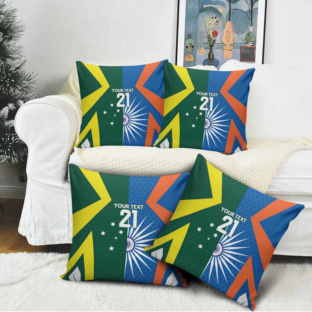 India vs Australia Custom Pillow Cover Blue vs Gold Cricket Heritage - Aussie Hoodie