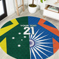 India vs Australia Custom Round Carpet Blue vs Gold Cricket Heritage - Aussie Hoodie