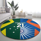 India vs Australia Custom Round Carpet Blue vs Gold Cricket Heritage - Aussie Hoodie